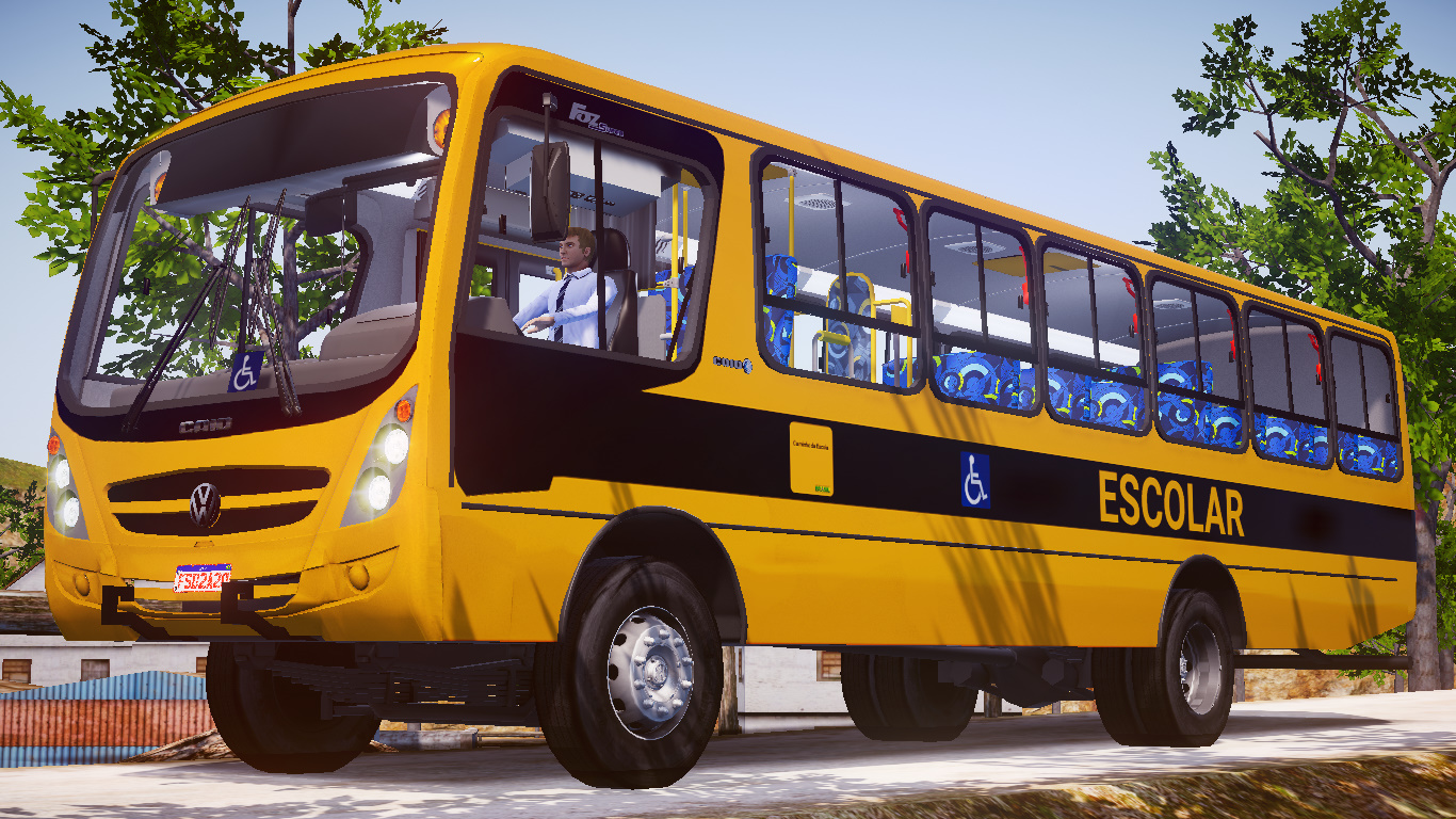 Ônibus Caio Foz Super MB OF-1519R Escolar - Proton Bus Simulator