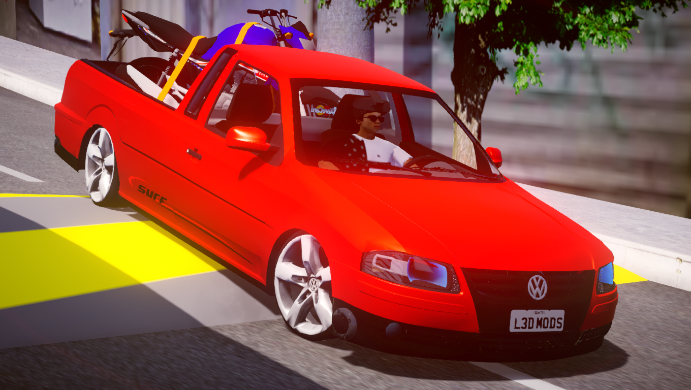 Carro Volkswagen Saveiro G4 Surf (Rebaixada com som/moto na capota) - Fase  2 Proton Bus - Lukas Gameplays