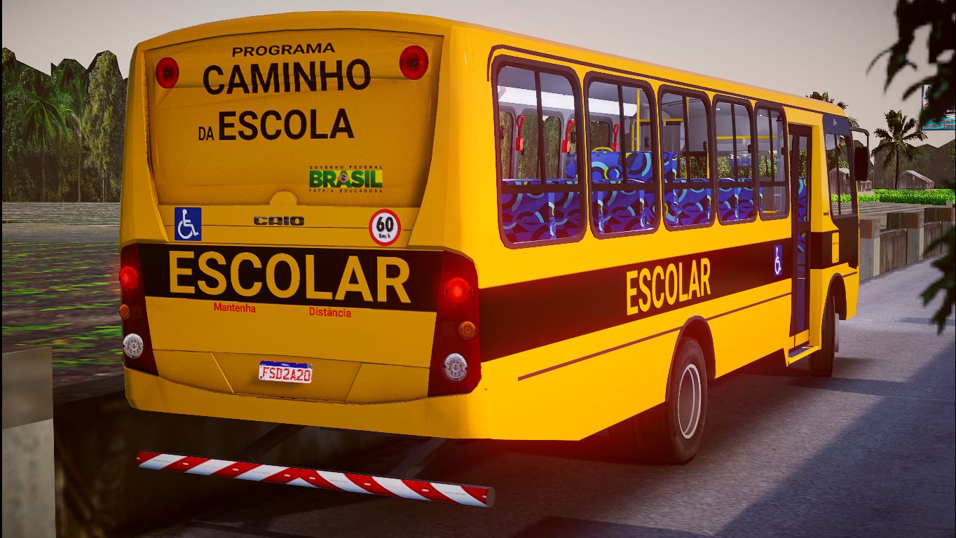 Ônibus Caio Foz Super MB OF-1519R Escolar - Proton Bus Simulator