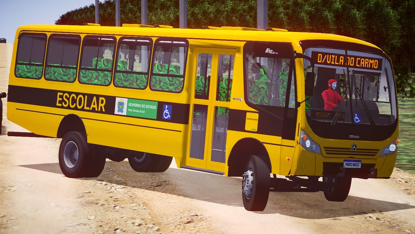 Ônibus Caio Foz Super MB OF-1519R Escolar - Proton Bus Simulator